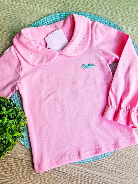 Blusa Infantil Manga Princesa Rosa - comprar online
