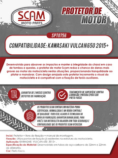 Protetor de motor - Kawasaki Vulcan650 2015+ Scam