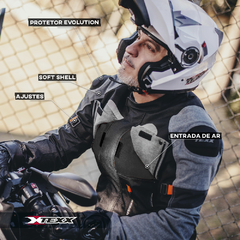 Jaqueta Texx Armor Masc Pret Cinz Laranj - Moto Coringa | Frete grátis para todo Brasil