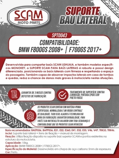 Suporte Baú Lateral Bmw F800gs 2008 a 2017 F700GS 2017+ Scam - Moto Coringa | Frete grátis para todo Brasil