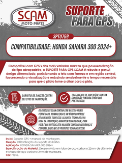 Suporte GPS Honda Sahara300 2024+ Scam
