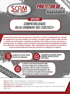 Protetor Radiador Bajaj Dominar 160/200 2023+ Scam - comprar online