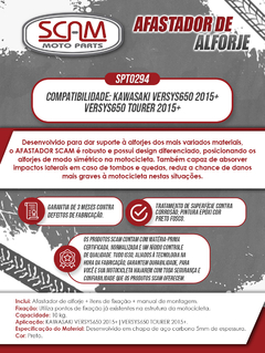 Afastador Alforge Kawasaki Versys650 2015+ Scam - Moto Coringa | Frete grátis para todo Brasil