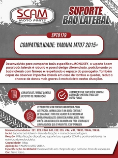 Suporte Baú Lateral Yamaha Mt07 2015+ Scam