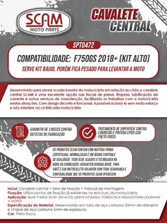 Cavalete Central Bmw F750gs 2018+scam na internet
