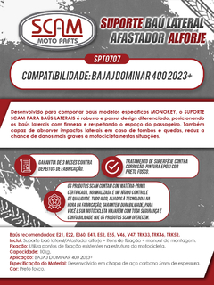 Suporte Baú Lateral Bajaj Dominar400 2023+ scam - loja online
