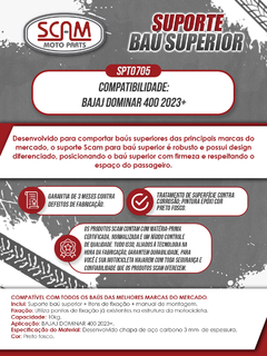 Suporte Baú Superior Bajaj Dominar 400 2023+ Scam - loja online