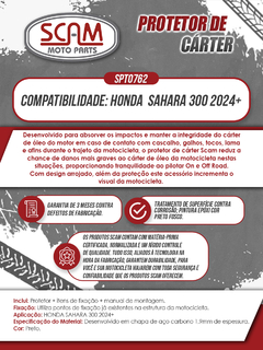 Protetor Carter Honda Sahara300 2024+ Scam - loja online