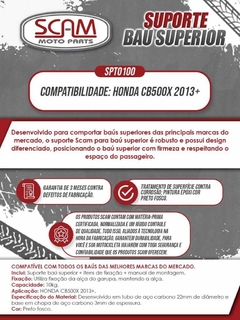 Suporte Baú Superior Honda Cb500x 2013+ SCAM - Moto Coringa | Frete grátis para todo Brasil