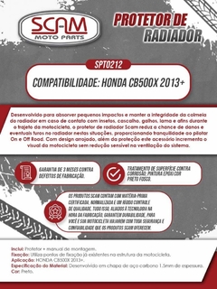 Imagem do Protetor Radiador Honda Cb500x 2013+ SCAM
