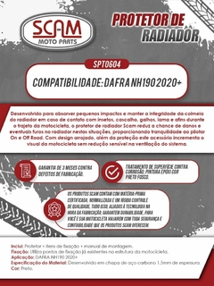 Protetor Radiador Dafra NH190 NHX190 2020+ - Moto Coringa | Frete grátis para todo Brasil