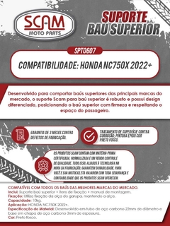 Suporte Baú Superior Honda Nc750x 2022+ Scam