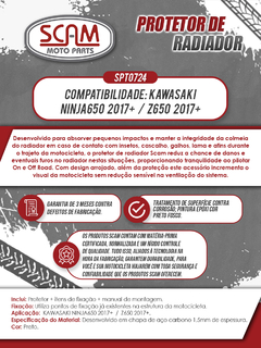 Protetor Radiador Ninja650 2017+ Scam - Moto Coringa | Frete grátis para todo Brasil