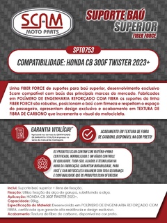 Suporte para baú superior Honda Cb300F (FIBER FORCE)