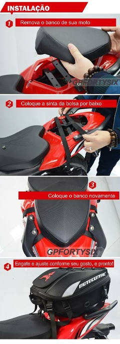 Mochila Baú Bagageiro Para Moto 37 litros MOTOCENTRIC - loja online