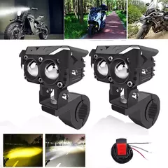 Farol auxiliar/neblina duplo em LED para motocicleta