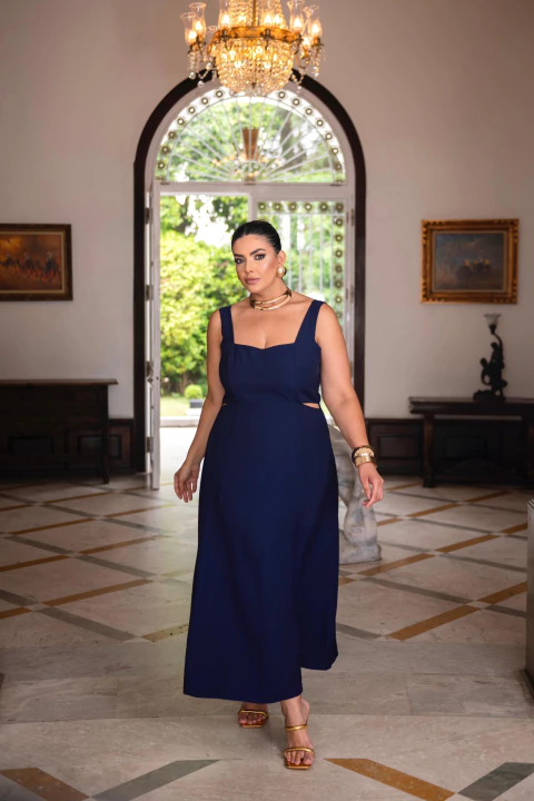 Vestido longo feminino mídi - Divas - comprar online