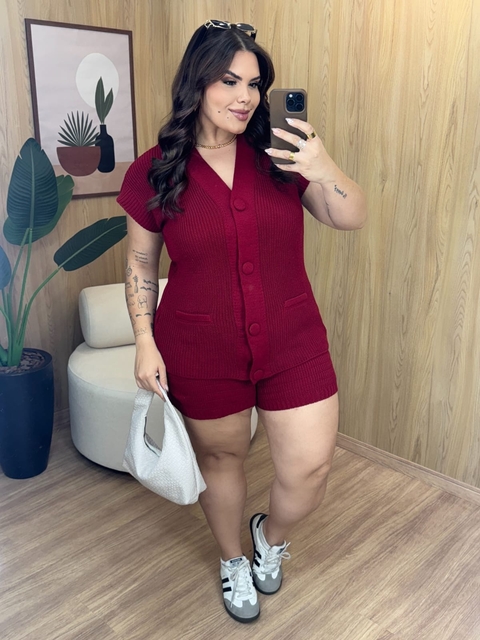 Conjunto de blusa e shorts em tricô - Mrt - comprar online