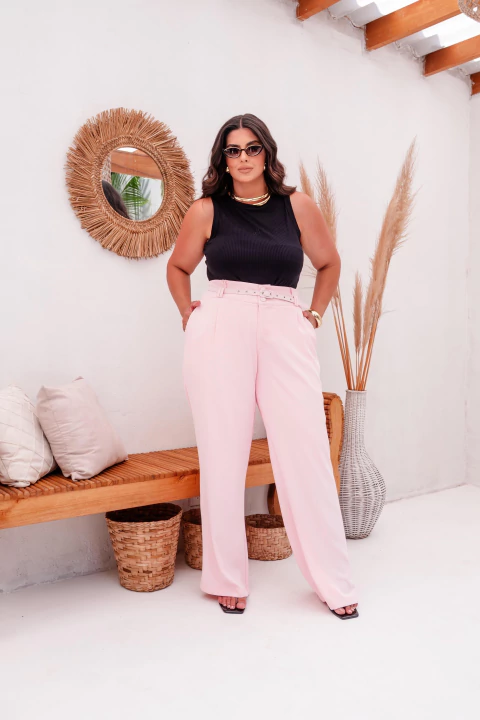 Calça feminina com cinto- Bellah curves