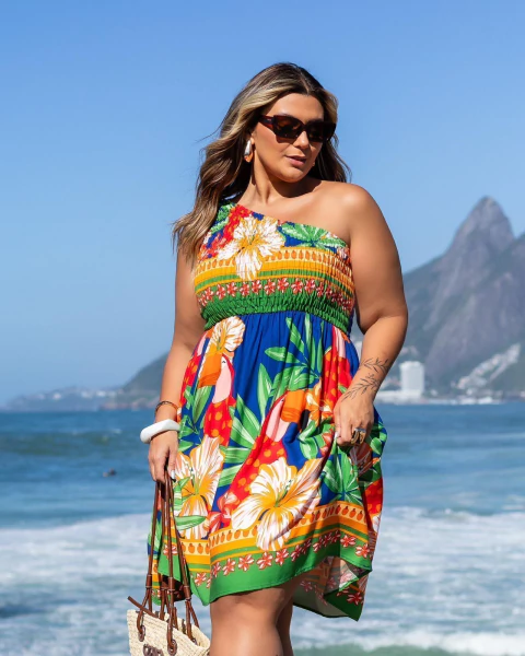 Vestido curto estampado- grg - comprar online