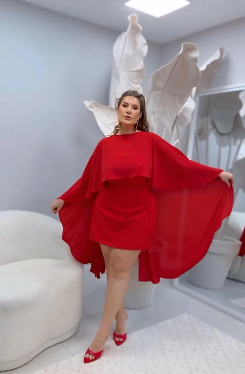 Conjunto curto com capa longa- Hot Pink - comprar online