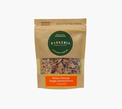 Petisco de Treino - Frango, Cenoura e Ervas 125g - Barkeria