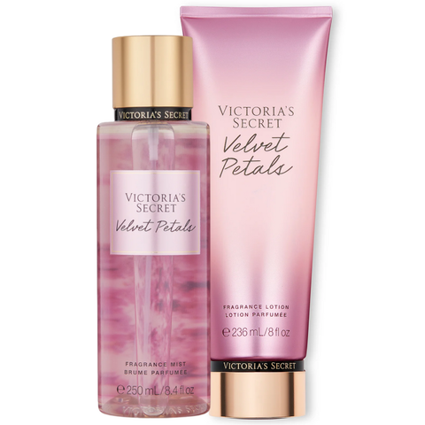 Kit Victoria's Secret Velvet Petals com hidratante de 236ml e body splash de 250ml.
