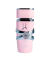 Frasco do perfume Yara 100ml da Lattafa em tom rosa com detalhes prateados