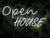 Painel Led Neon Personalizado Open House p/Decoração 50x25