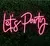 Painel Led Neon Personalizado Let's Party 60x30 p/Decoração - Comercial Luvi