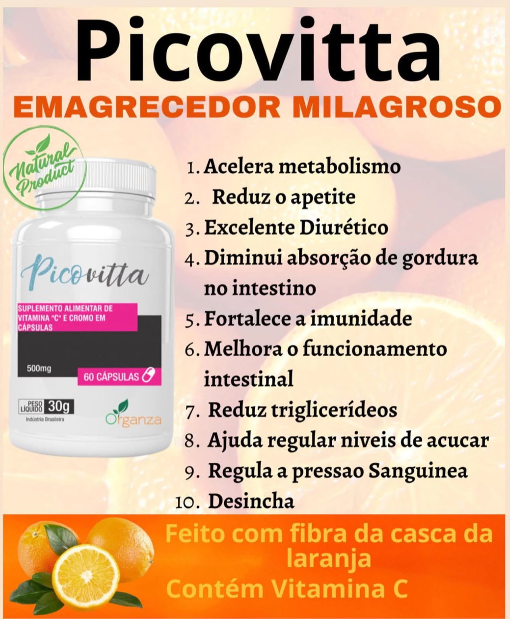 PICOVITTA 60 CAPS (EMAGRECEDOR NATURAL)