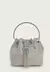 Bolsa Santa Lolla Bucket com Argola Shiny Brilho Strass Prata na Revoluse