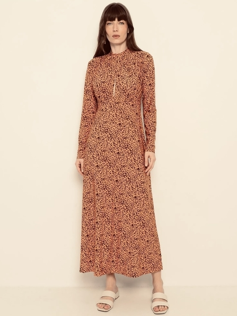 Vestido Morena Rosa Longo Animal Print
