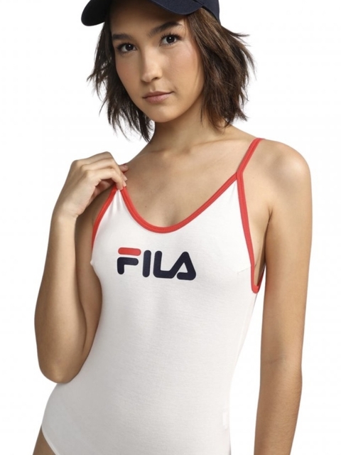 Body Fila Regata Letter Creme Fitness na Revoluse