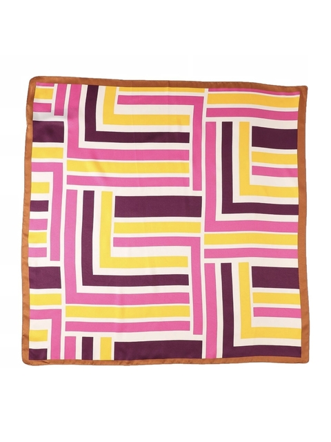 Lenço Zara Geométrico Rosa e Amarelo - Looks Casuais ou Sofisticados