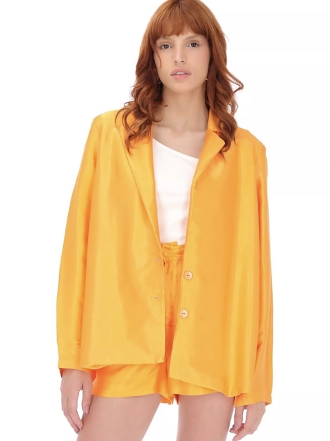 Blazer Colcci Oversized Acetinado Laranja - comprar online
