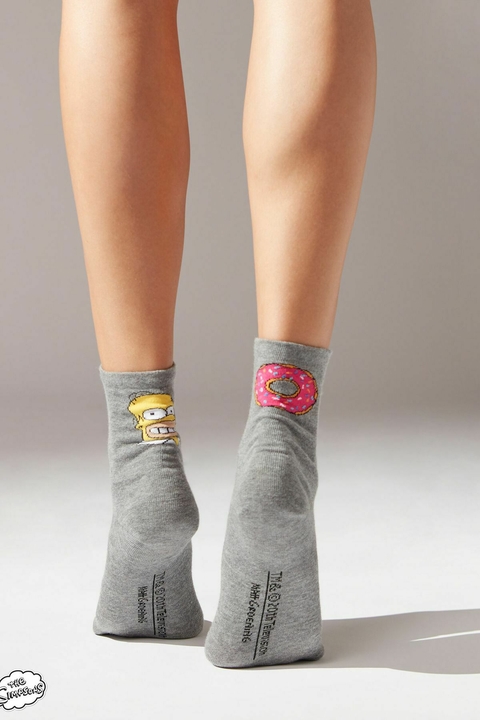 Meia Calzedonia Curta The Simpsons Cinza na Revoluse