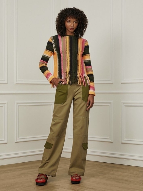 Blusa Animale Tricot Listrada Franja na Animale na Revoluse