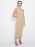 Vestido Forum Midi Canelado Bege na Revoluse