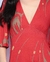 Vestido Forum Curto Abstrato Vermelho e Bege na Revoluse
