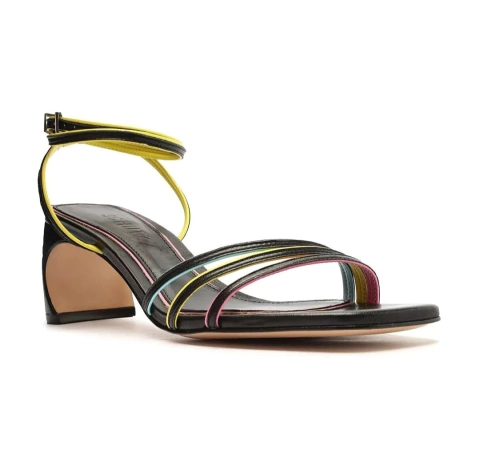 Sandália Schutz Tess Mid Couro Preta na Revoluse