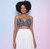 Blusa Skazi Cropped Poá Azul Marinho e Off White na Revoluse