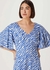 Vestido Hering Midi Evasê Animal Print Azul na Revoluse