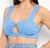 Cropped Lez a Lez Conchas Azul em Linho na Revoluse