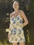 Vestido Lança Perfume Curto Abstrato com Alças na Revoluse