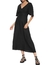 Vestido Hering Midi em Linho Evasê Preto na Revoluse