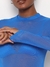 Blusa Colcci Tule Mangas Longas Azul na Revoluse