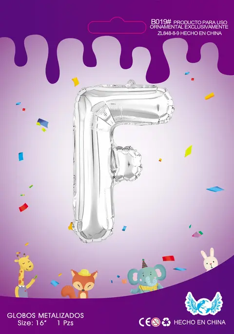 16" x12u Globo letras color plateado