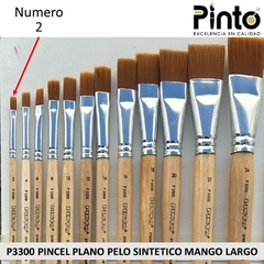 PINCEL PLANO PELO SINTETICO MANGO LARGA P3300