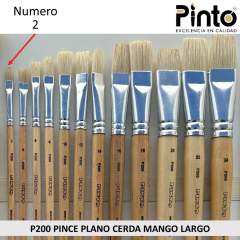 PINCEL PLANO CERDA MANGO LARGO P200